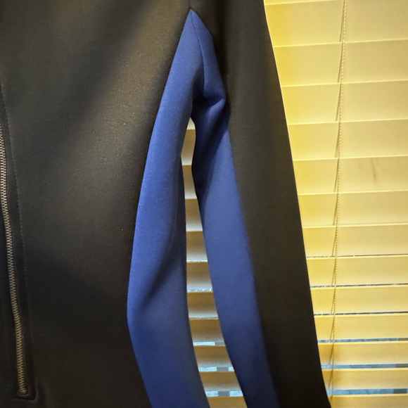 ETC Women Colorblock Bodycon Dress Size S Long Sleeve Black & Blue - Picture 13 of 14